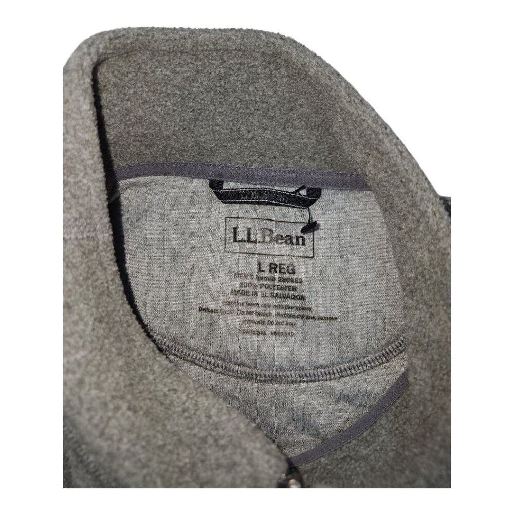LL Bean 1/4 Zip Fleece Pullover Mens Large L Gray Long Sleeve Outdoor Trail M13 - Picture 4 of 4